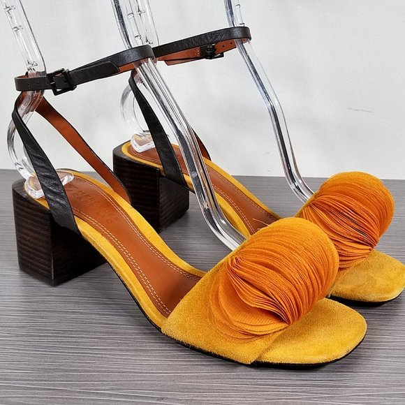 Mercedes Castillo Riza Block Heel Sandal, Tangerine, Womens Size 6.5 US / 36.5 - Picture 3 of 12